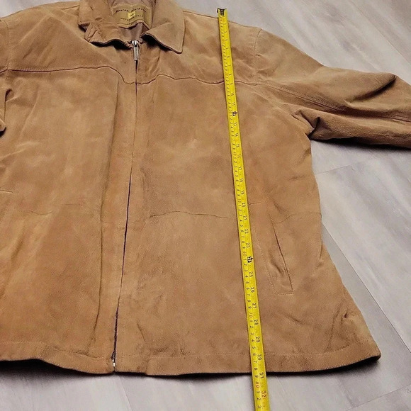 Boston Harbor Mens XXL Tan Lined Full Zip Leather Jacket Western Warm Casual - Picture 9 of 12